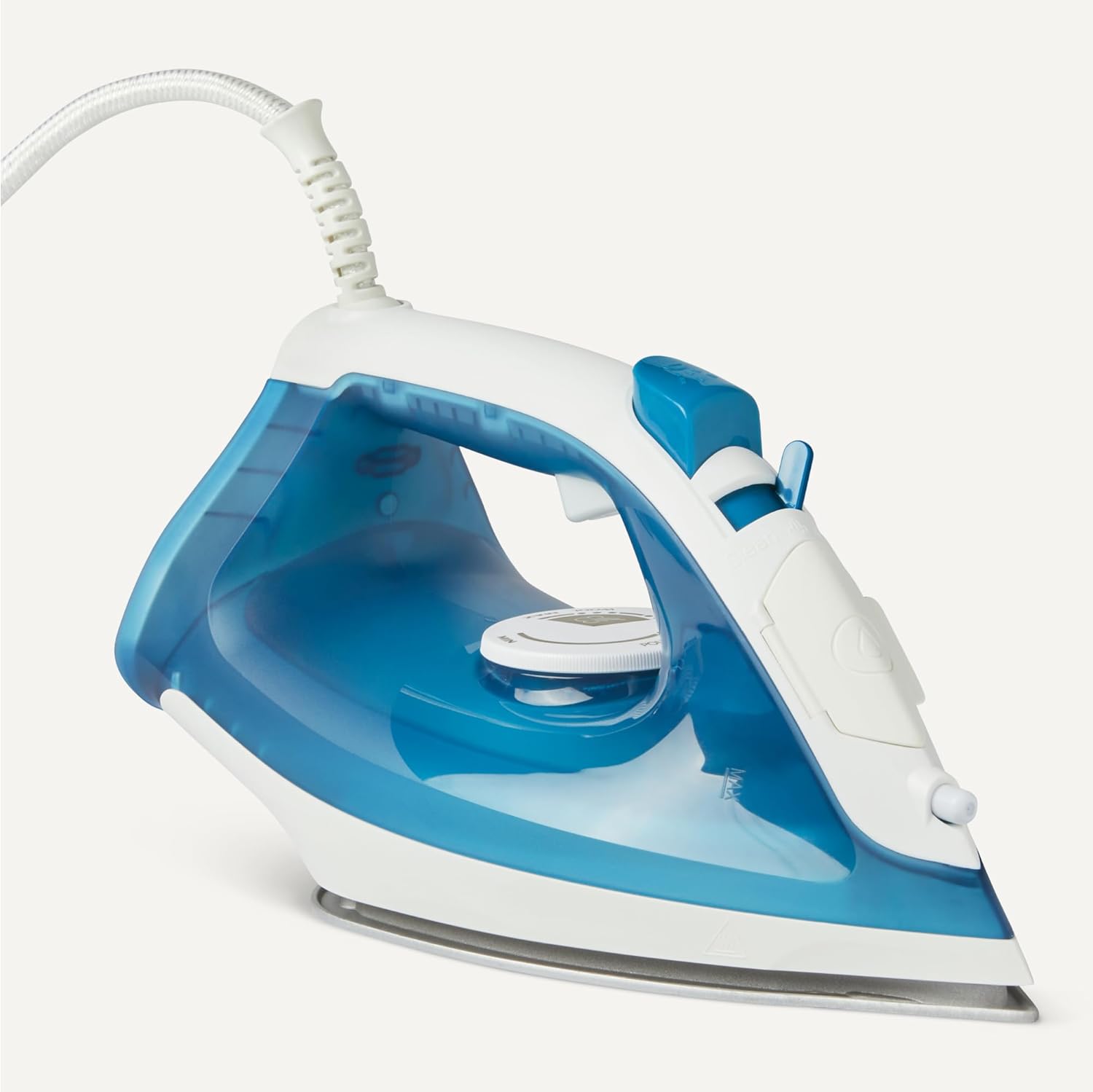 Amazon Basics Steam Iron with Nonstick Soleplate, 1800W, 20g Continuous Steam, 200ml Tank, Blue
