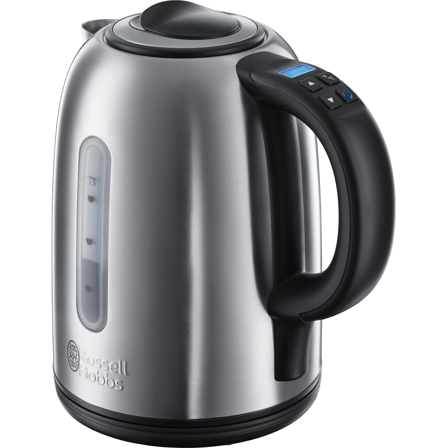 Russell Hobbs Brushed Stainless Steel Electric 1.7L Cordless Kettle (Quiet & Fast Boil 3KW, Removable washable anti-scale filter, Push button lid, Perfect pour spout) 20460