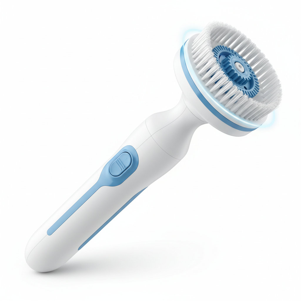 Electric cleaning brush with rotating head