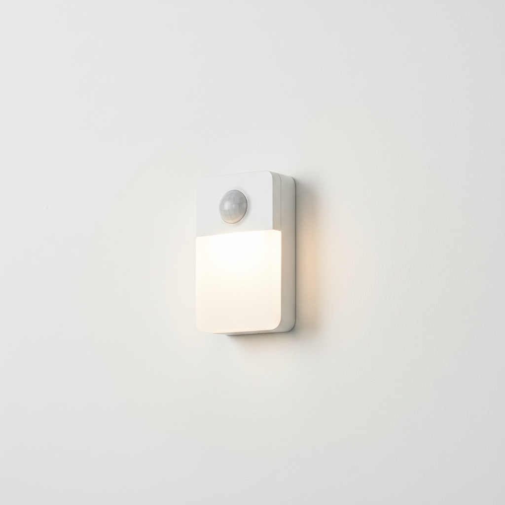 LED motion sensor light on wall