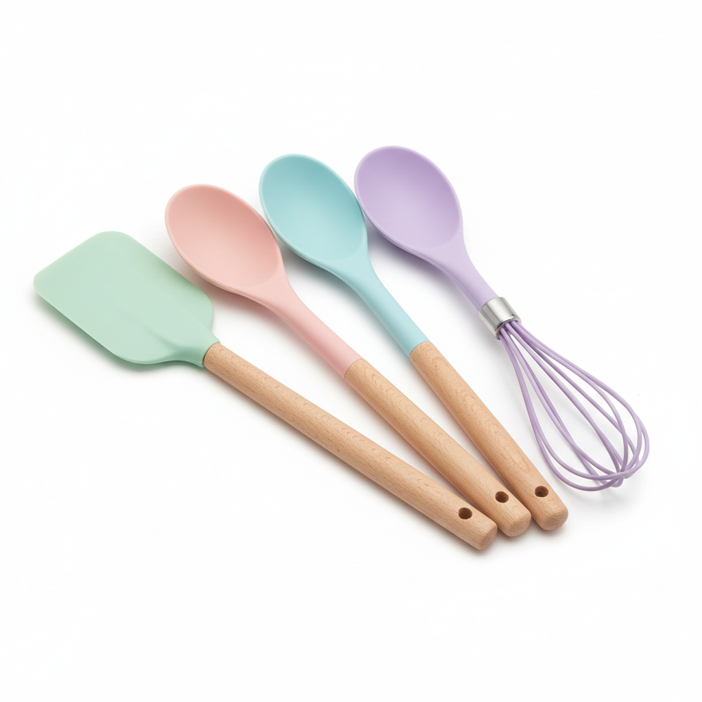 Colorful silicone kitchen utensils set